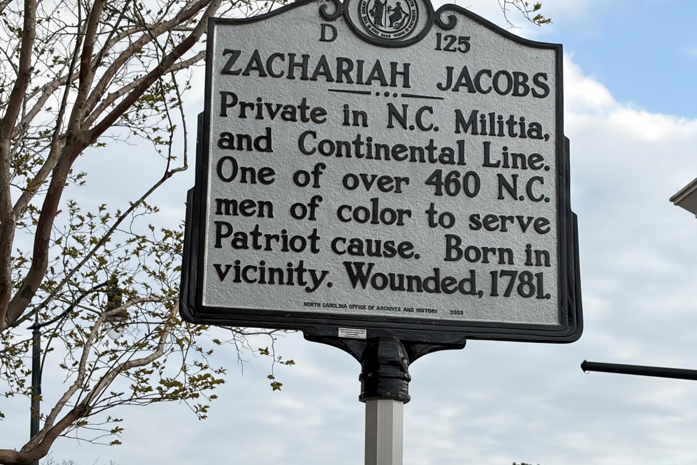 D-125 Zachariah Jacobs historical marker