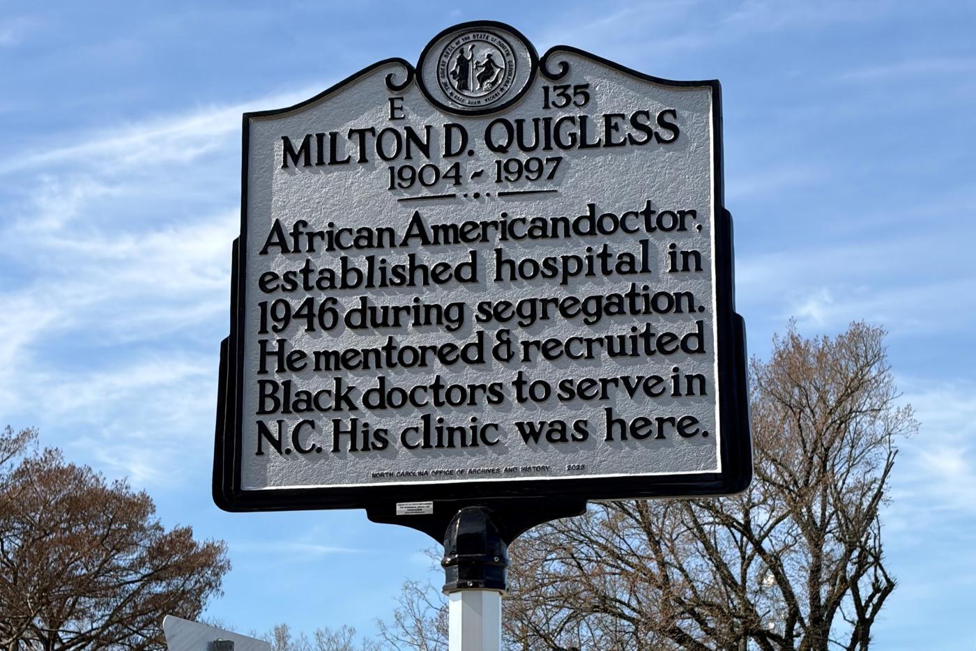 E-135 Milton D. Quigless historical marker
