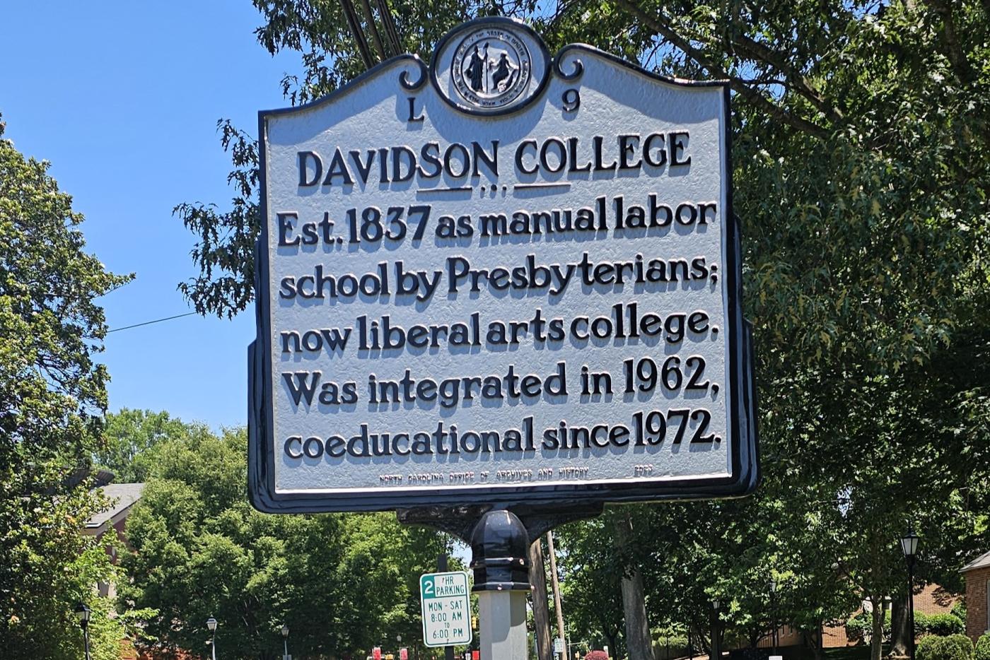 L-9 Davidson College Historical marker