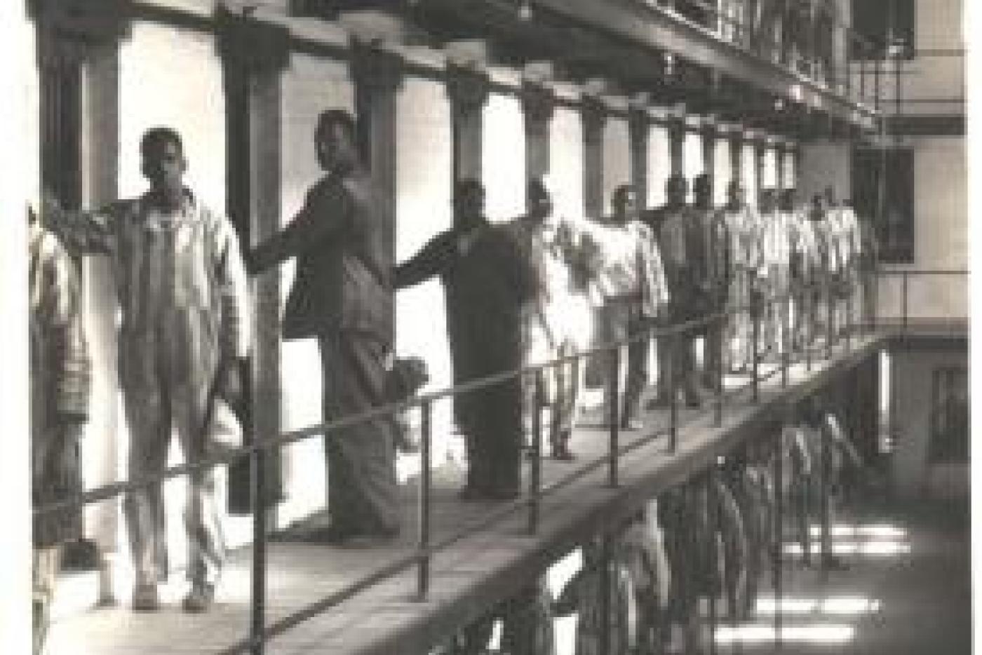 A postcard depicted the “Black Men’s Cell Block” at Central Prison ca. 1900-1915. Image from N.C. Museum of History