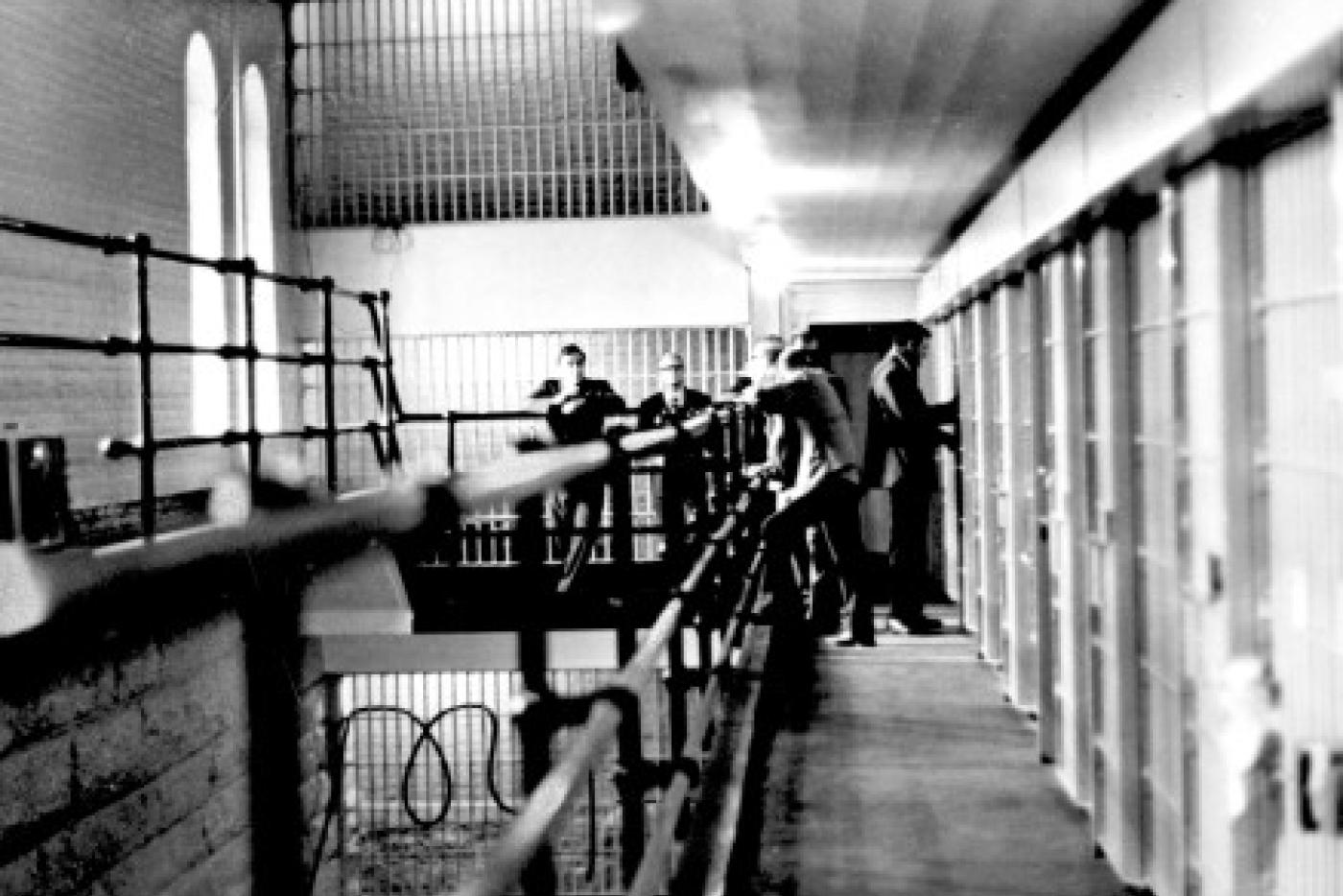 Governor Bob Scott visits Central Prison. Image from the State Archives.