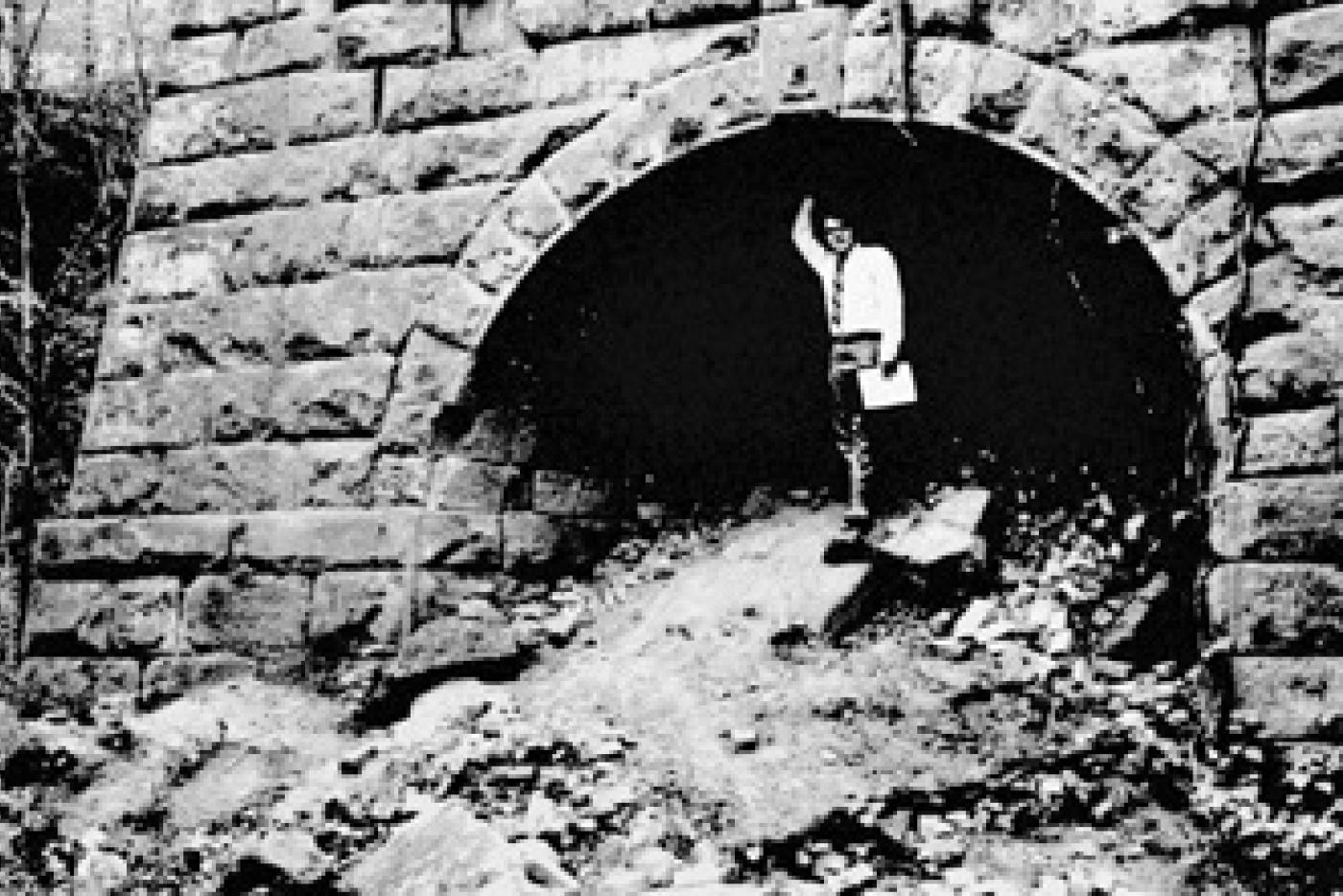 The Endor Iron Furnace in the 1950s. Image from the Railroad House Historical Association.