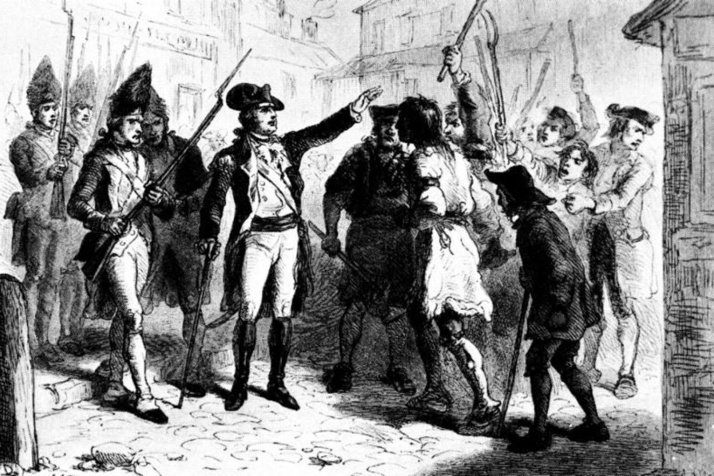 In illustration depicting Edward Vail gathering up his militia.