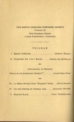 Page two of the concert’s program. Image from the North Carolina Collection at UNC-Chapel Hill