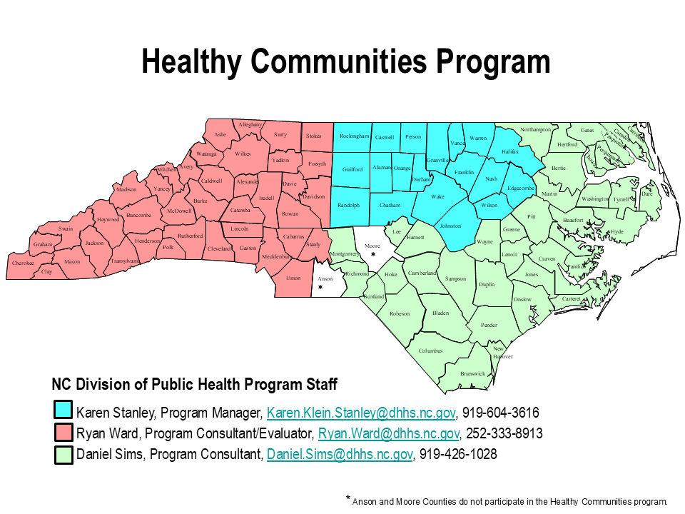 Healthy Communities Program contacts map