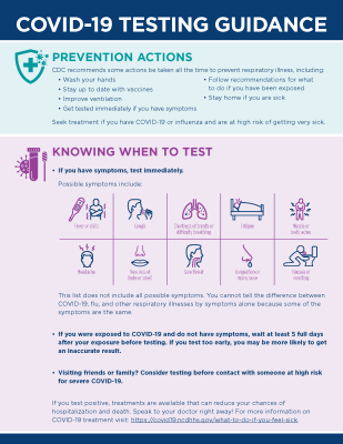 COVID-19 testing guidance flyer preview