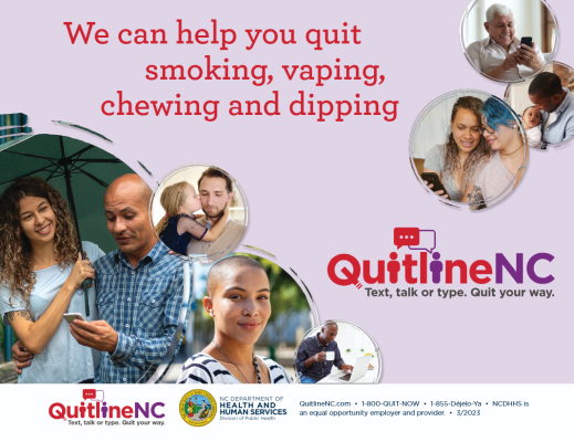 Preview image of QuitlineNC poster in English