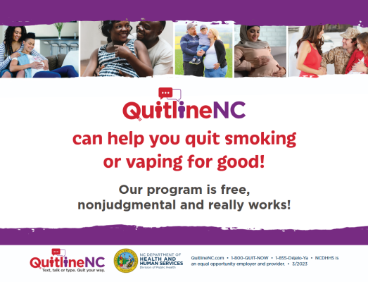 Preview image of a QuitlineNC poster for people who are pregnant