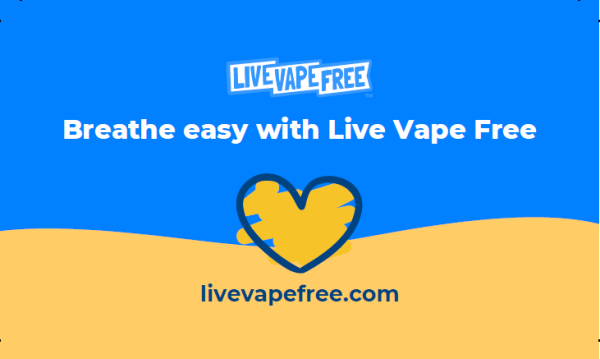 Preview image of the Quitline NC Live Vape Free Business card in English