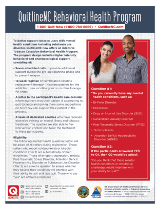 Preview image of Quitline NC's behavioral health program