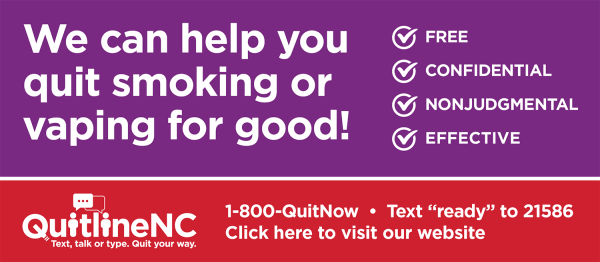 Quitline email signature or document graphic that reads We can help you quit for good
