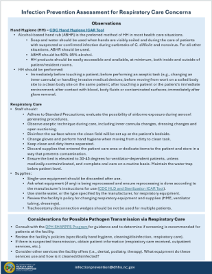Preview image of respiratory care guidance for local health departments