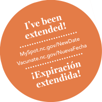 Example of a sticker on a test that indicates its shelf life has been extended.