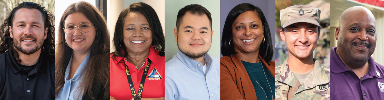 Seven photos of DPS employees representing the diverse sections within the organization