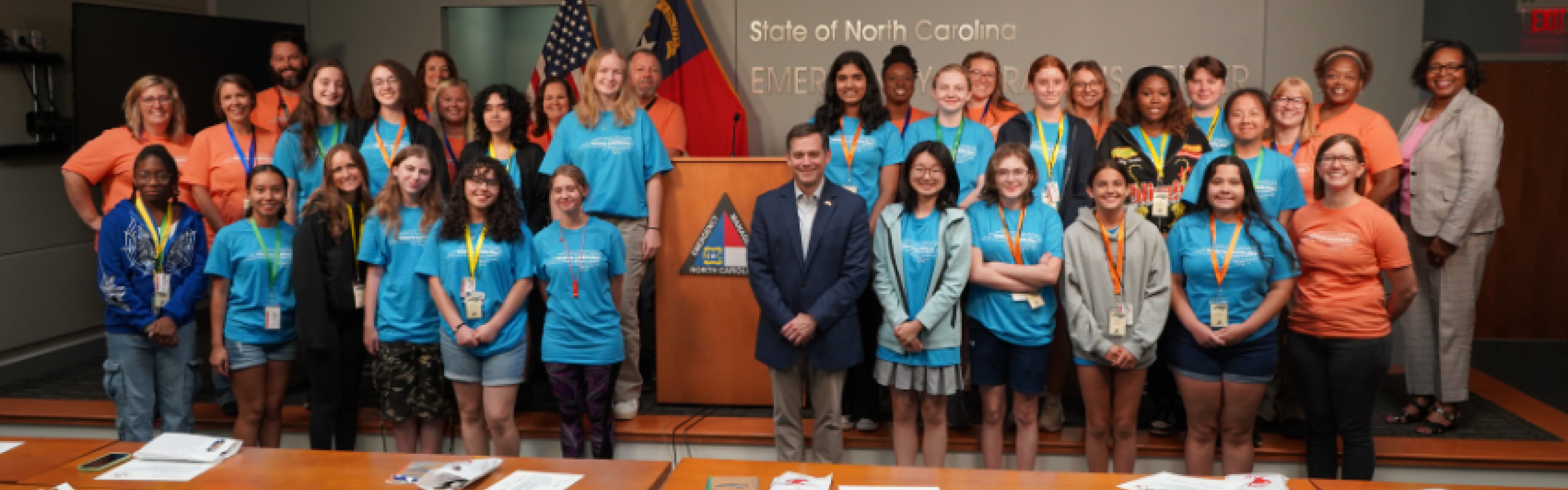 A group photo of campers and staff from the 2025 Emergency Management Experience.