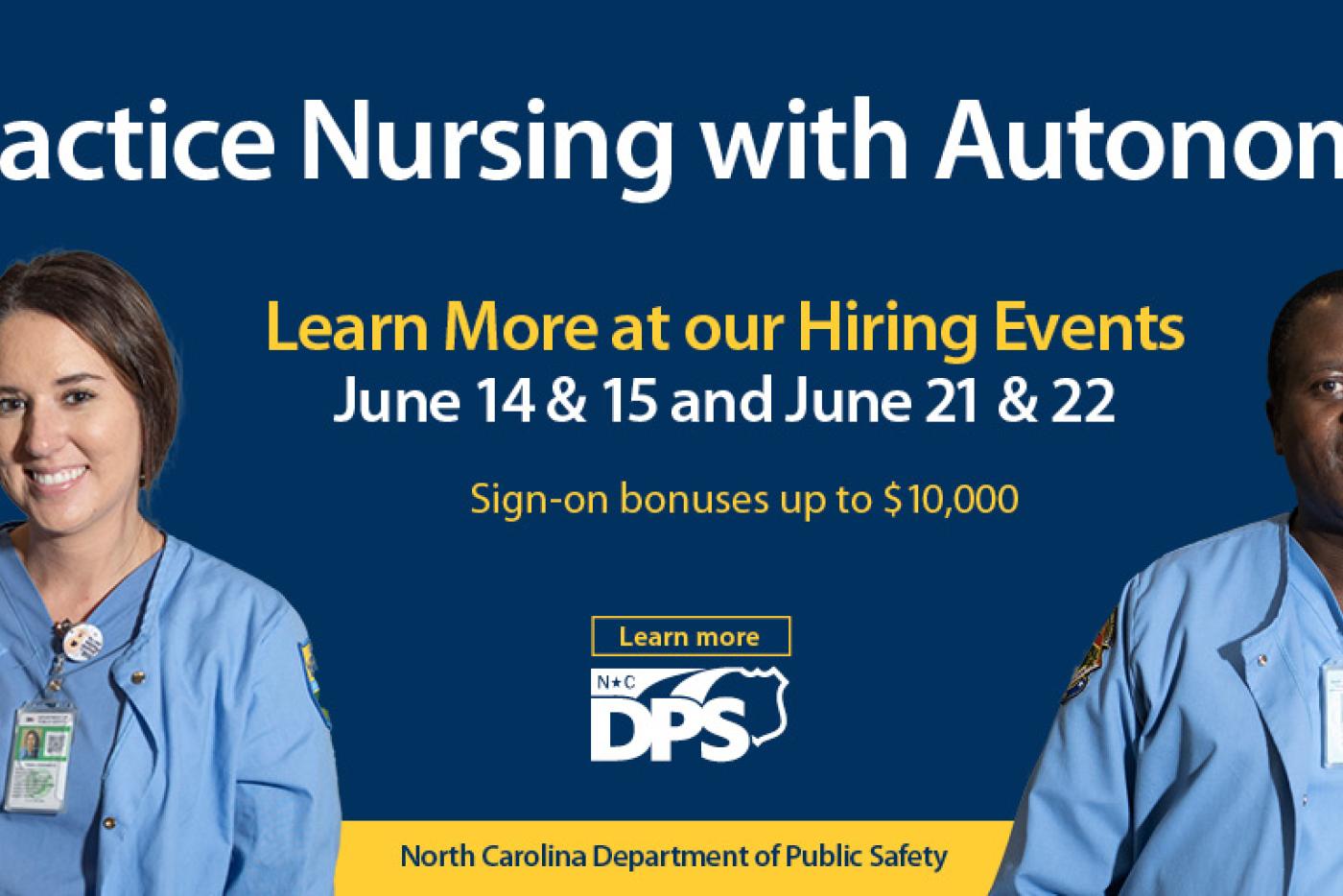 Nursing Hiring Events Wake County NC DPS