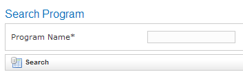 Search Program screen with Program Name field