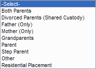 Dropdown for Living Arrangements