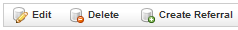 Create Referral button on the Client Tracking Information screen