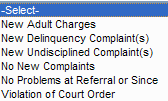 Dropdown for Progress with Juvenile Court