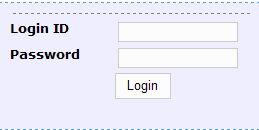 Login ID and Password fields with Login button