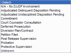 Dropdown for Current Legal Status