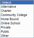 Dropdown for School Type