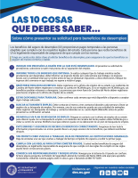 Preview of the Top 10 things you should know flyer in spanish. For accessible reading of the document please view the PDF Version linked above.