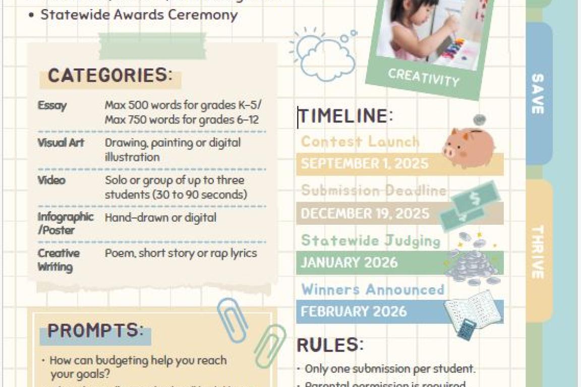 flyer with details about the Plan Save Thrive Contest
