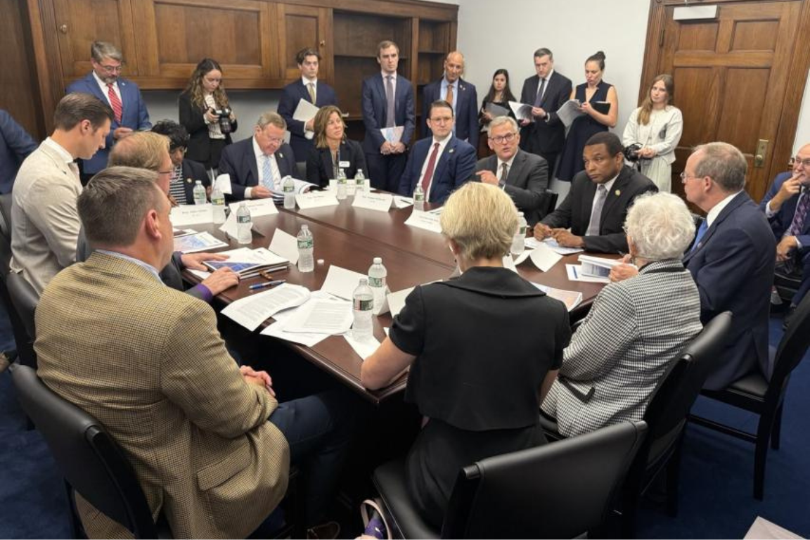 North Carolina leaders in a conference room