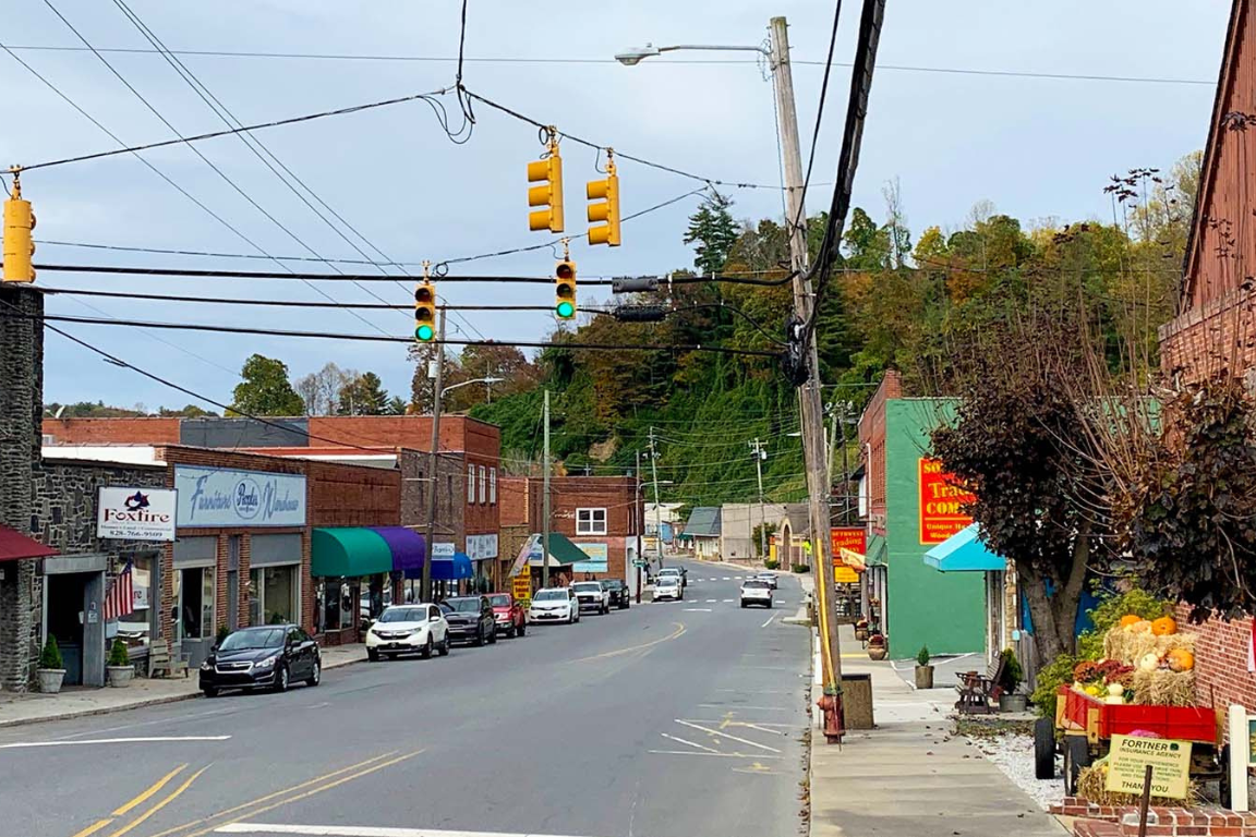 small downtown main street