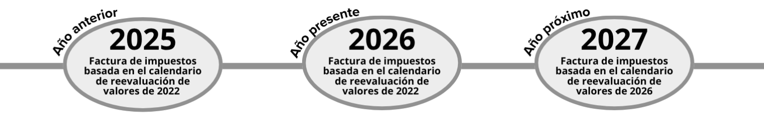 Año anterior, Año presente, y Año próximo