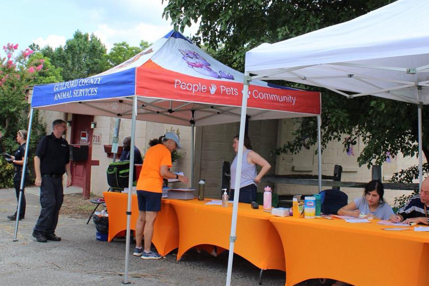 Guilford County Animal Services booth set up at an outside event.