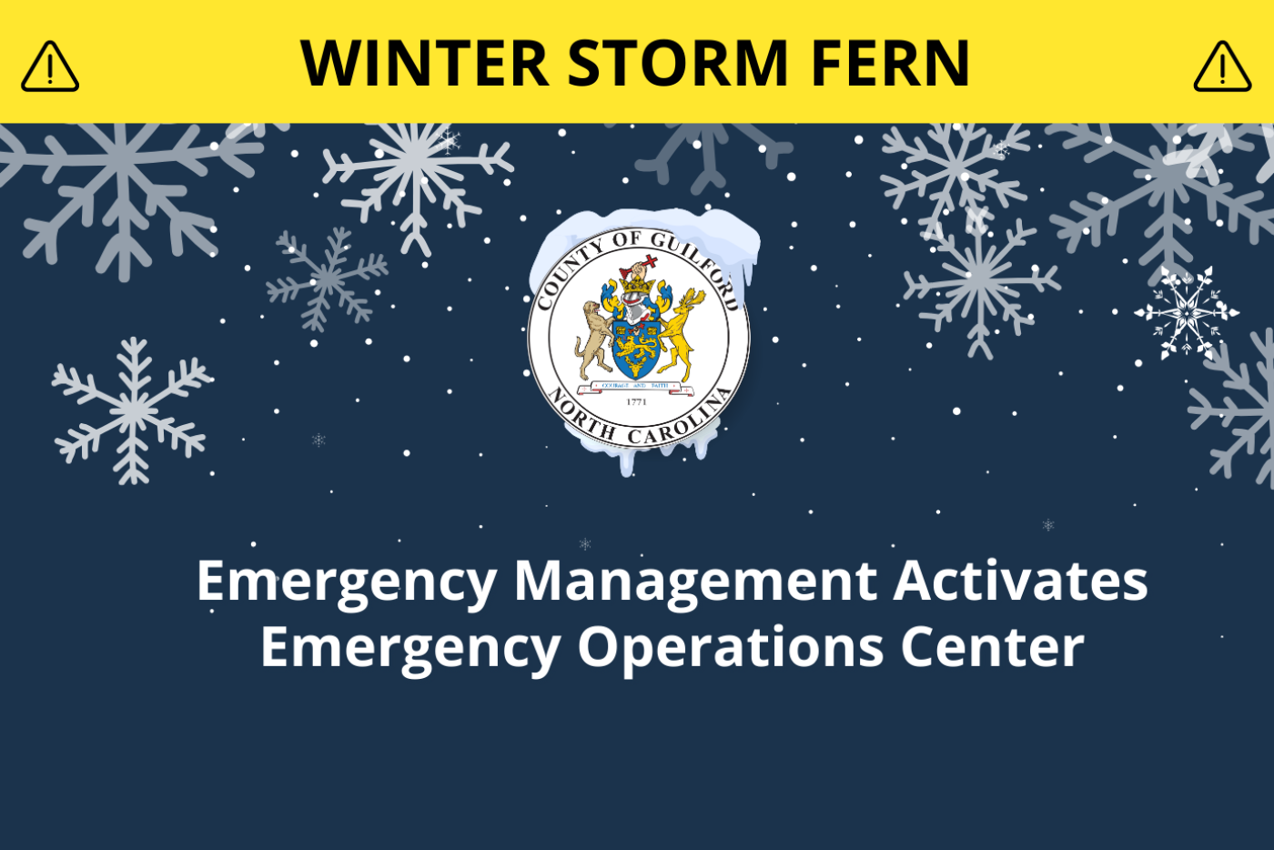 Winter Storm Fern - Emergency Management Activates Emergency Operations Center