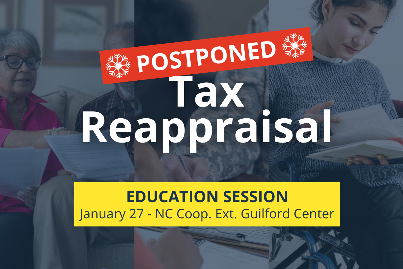 Tax Info Session 3 Postponed