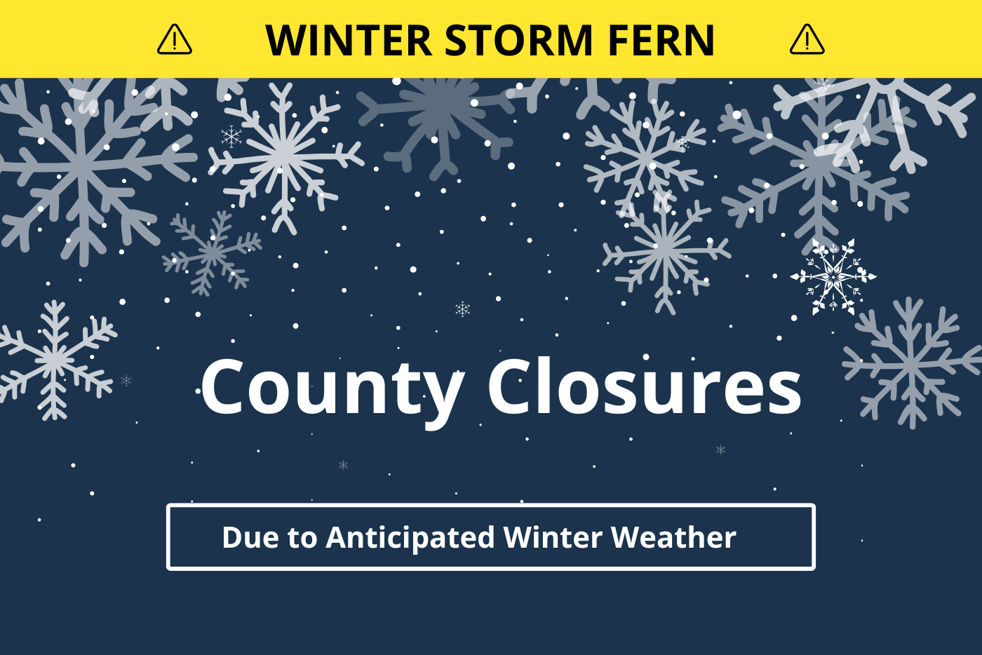 County Closures Winter Weather 