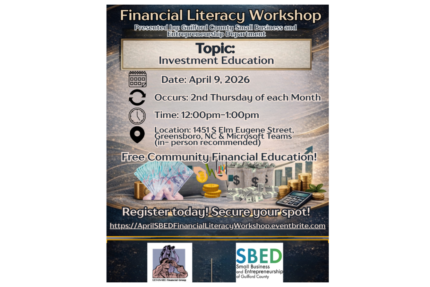 Financial Literacy Workshop on April 9, 2026.