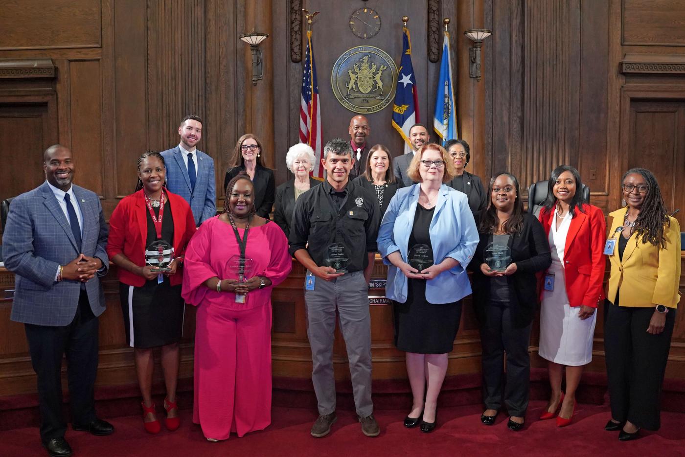  S.T.A.R. Program Award Winners standing in front of Board of Commissioners
