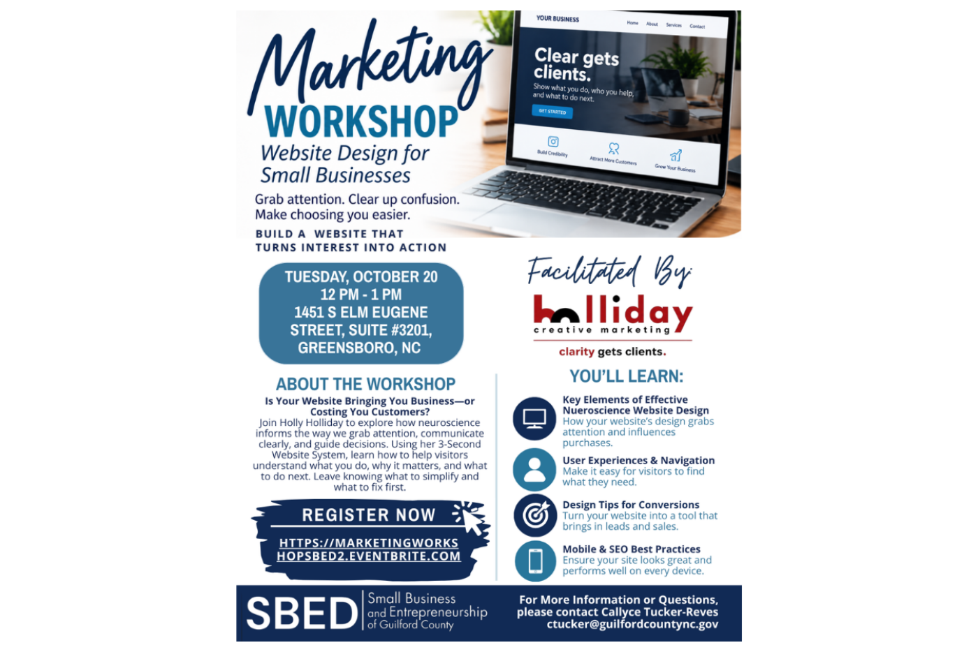 Marketing workshop: Website design for small businesses.