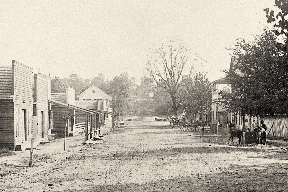 Black and white photo of Seven springs