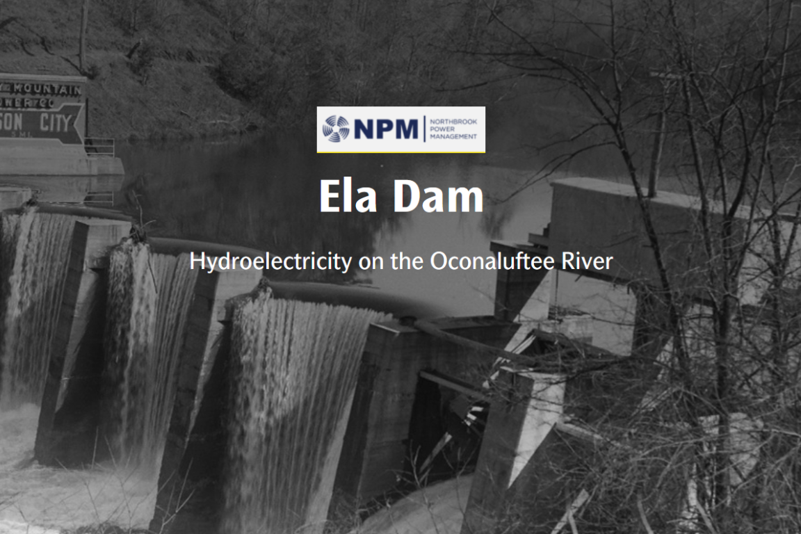 A black and white photo of Ela Dam