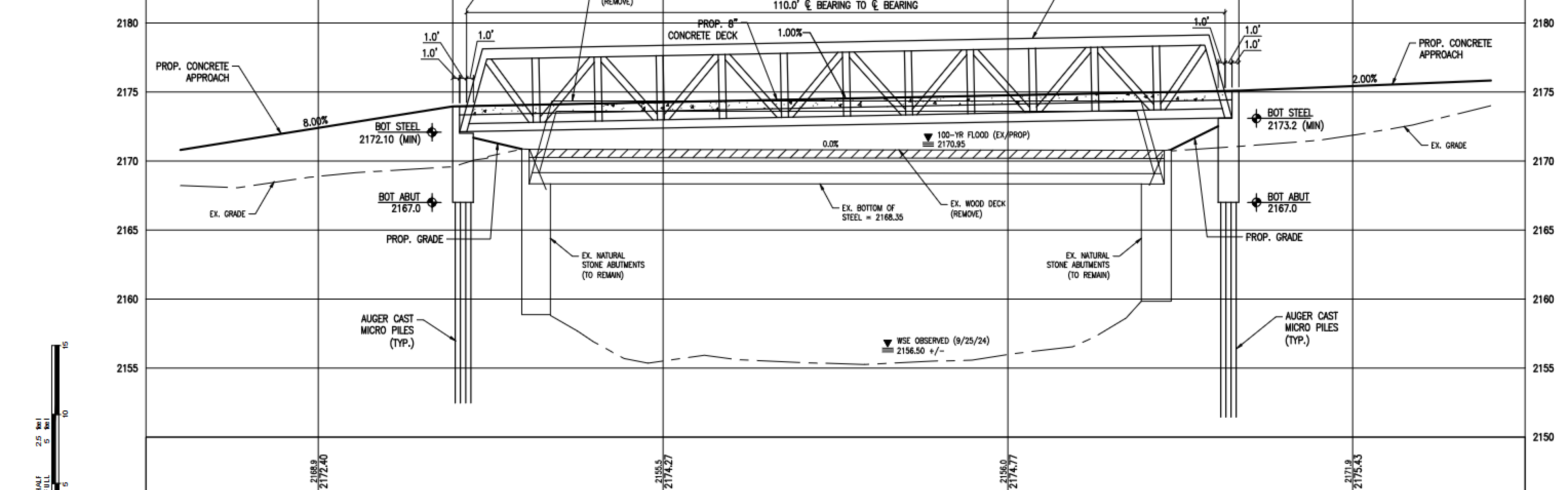 Design of a replacement bridge in plan view