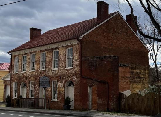 Photo of the home of freeborn Black cabinetmaker Thomas Day in Milton, North Carolina.