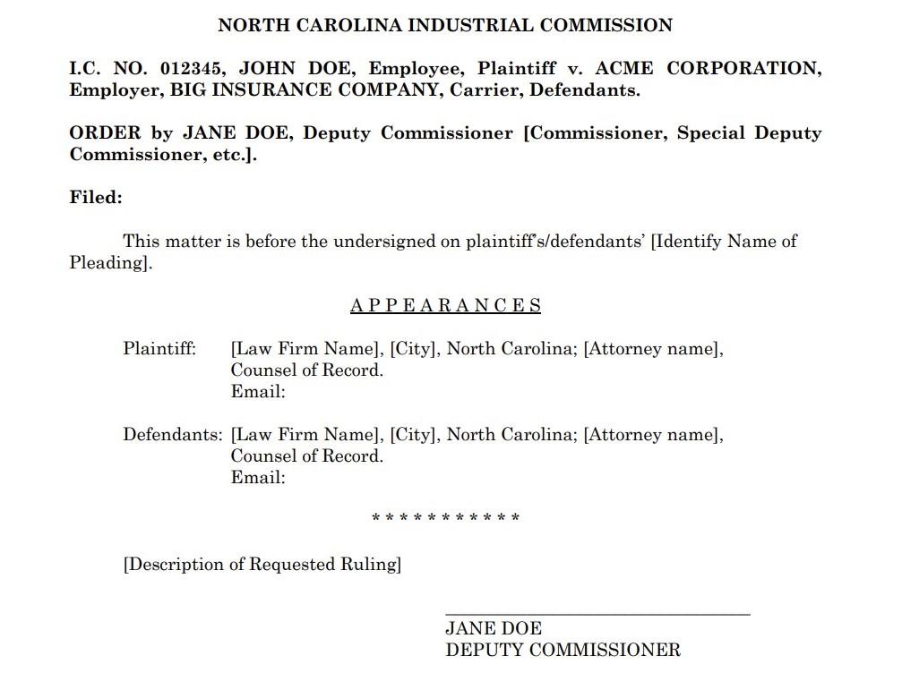 preceding written description layout of a proposed order