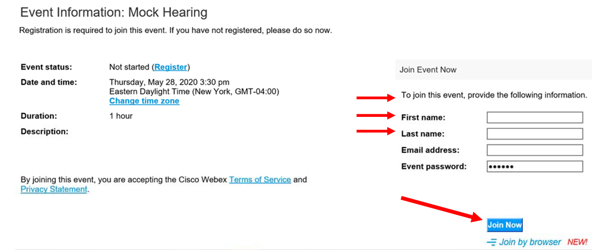Webex image showing how to join a meeting