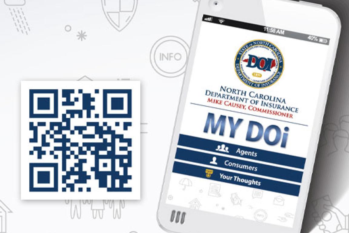MyDOI App graphic and QR Code for downloading