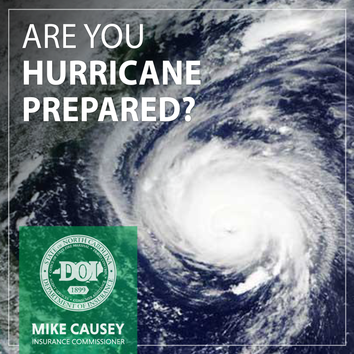 Photo of Hurricane Florence from above.