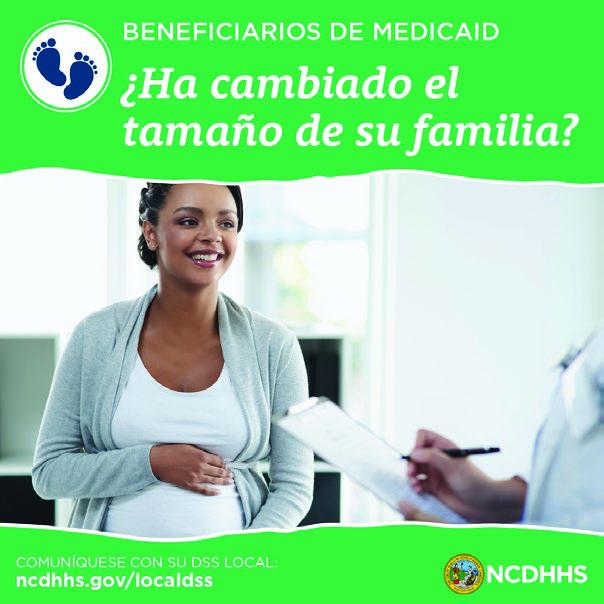 Social media graphic ¿Ha cambiado el tamaño de su familia Spanish square format