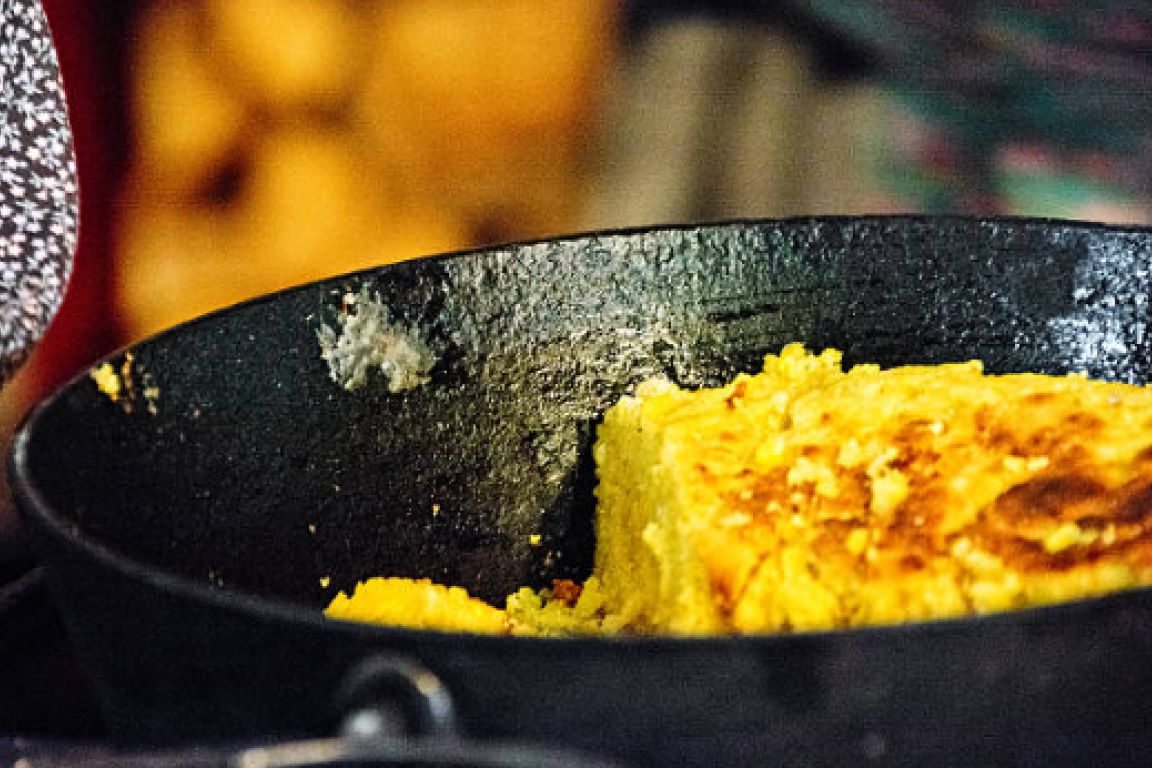 cornbread in a Dutch oven