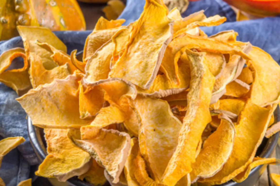 bowl of pumpkin chips
